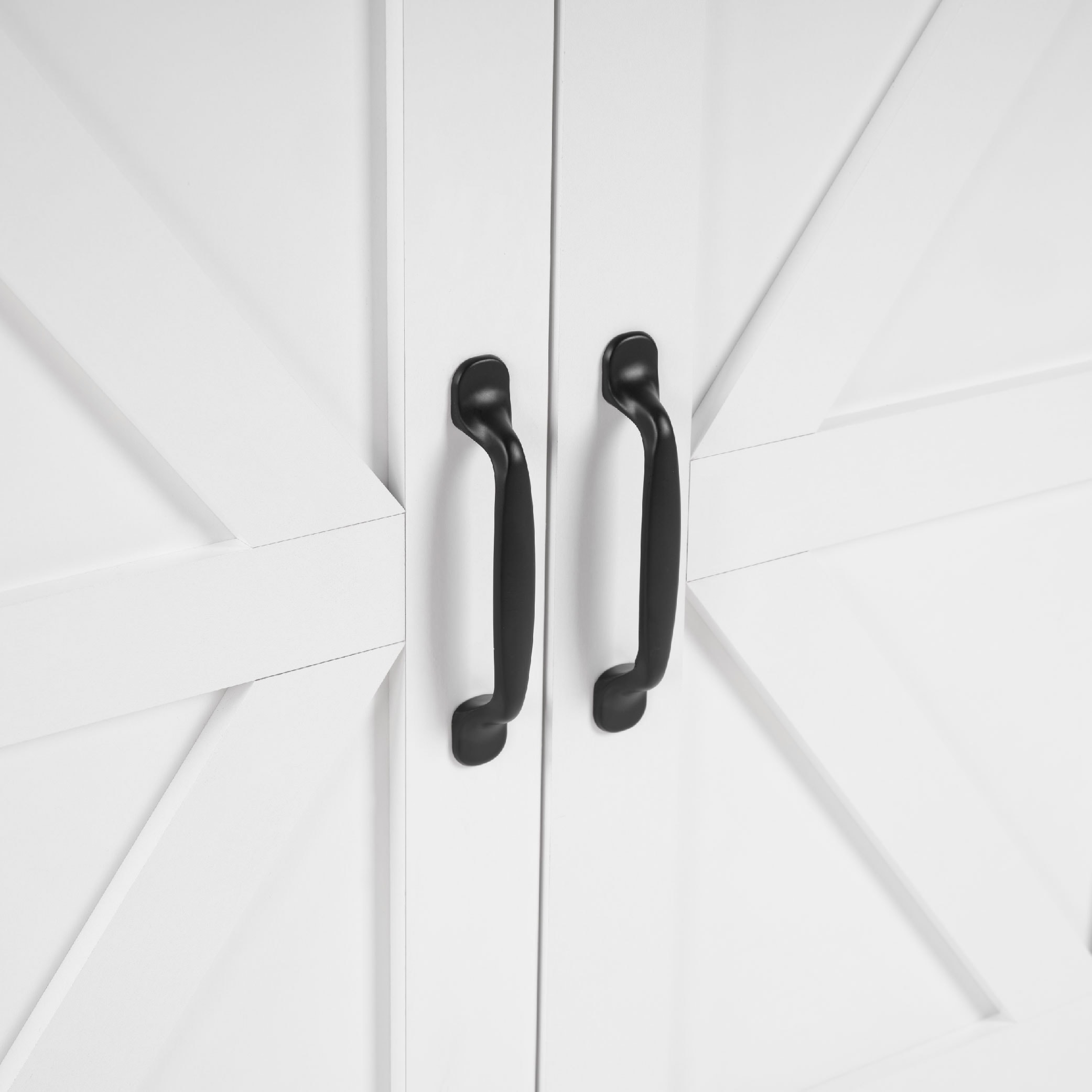 Farmhouse Buffet Cabinet With Drawer And Adjustable Shelf, Rustic White & Honey Brown Storage Cabinet, Barn Door Accent Sideboard For Kitchen, Living Room, Entryway_voghion.com